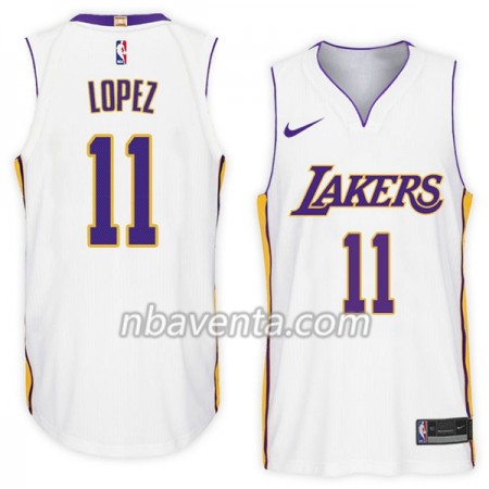 Camiseta Hombre Los Angeles Lakers Brook Lopez 11 Nike 2017-18 Blanco Swingman Camiseta Hombre Los Angeles Lakers Brook Lopez 11 Nike 2017-18 Blanco Swingman